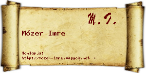 Mózer Imre névjegykártya